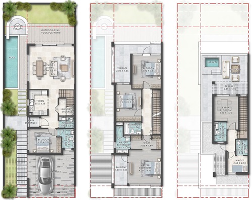Park Greens Damac Hills 2 Twin Villa-Floor Plan