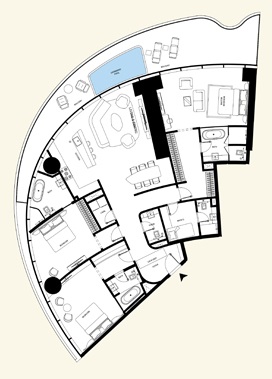 The Grand Mercedes Suite -3 BHK Floorplan